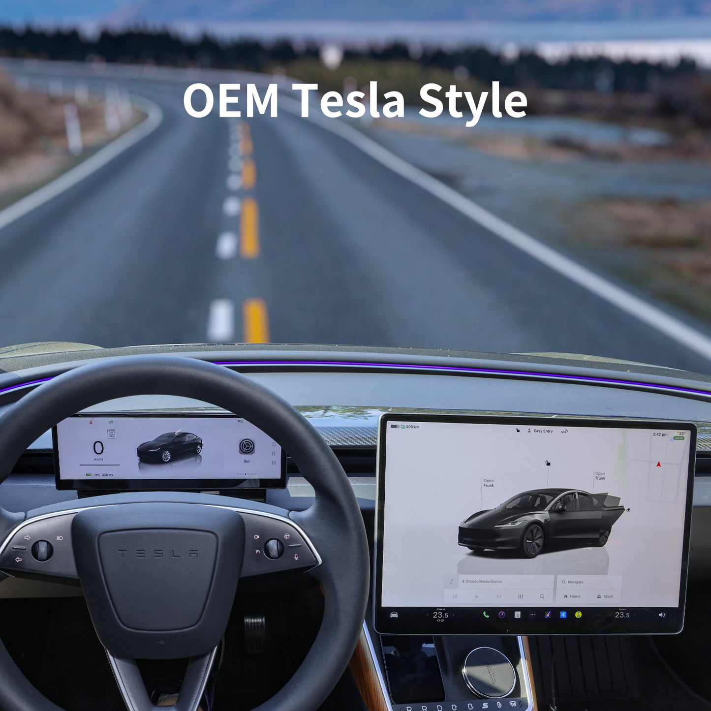 S11 10.88" Dashboard Touch-screen Instrument Cluster for Tesla Model 3/Y & Highland/Juniper