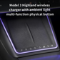 Model 3 Highland & Model Y Juniper Wireless Charging and Center Console Expansion Dock with Ambient Light