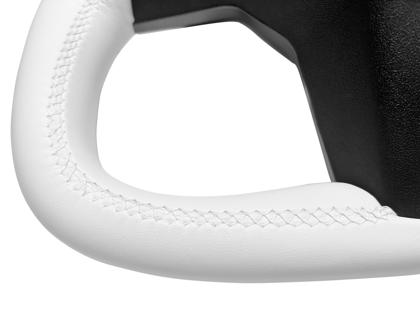 Nappa White Leather with Heated Function Yoke Steering Wheel for Model 3/Y