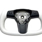 Nappa White Leather with Heated Function Yoke Steering Wheel for Model 3/Y