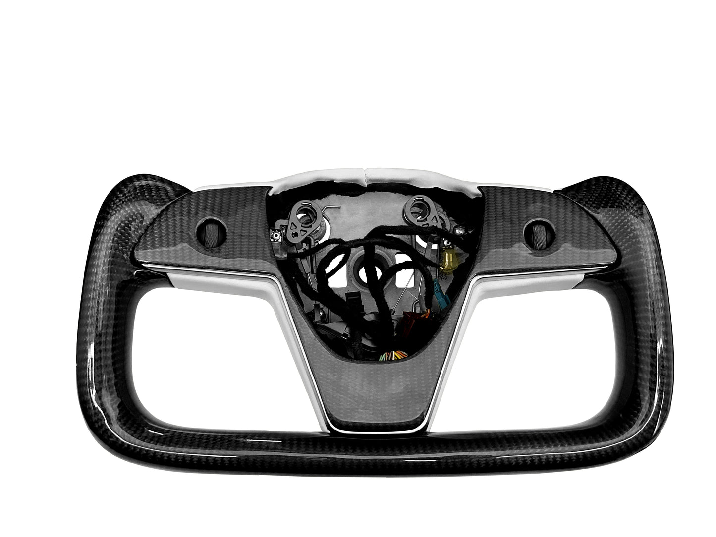 Carbon Fiber Yoke Steering Wheel for Tesla Model 3/Y (Model S Plaid Style)